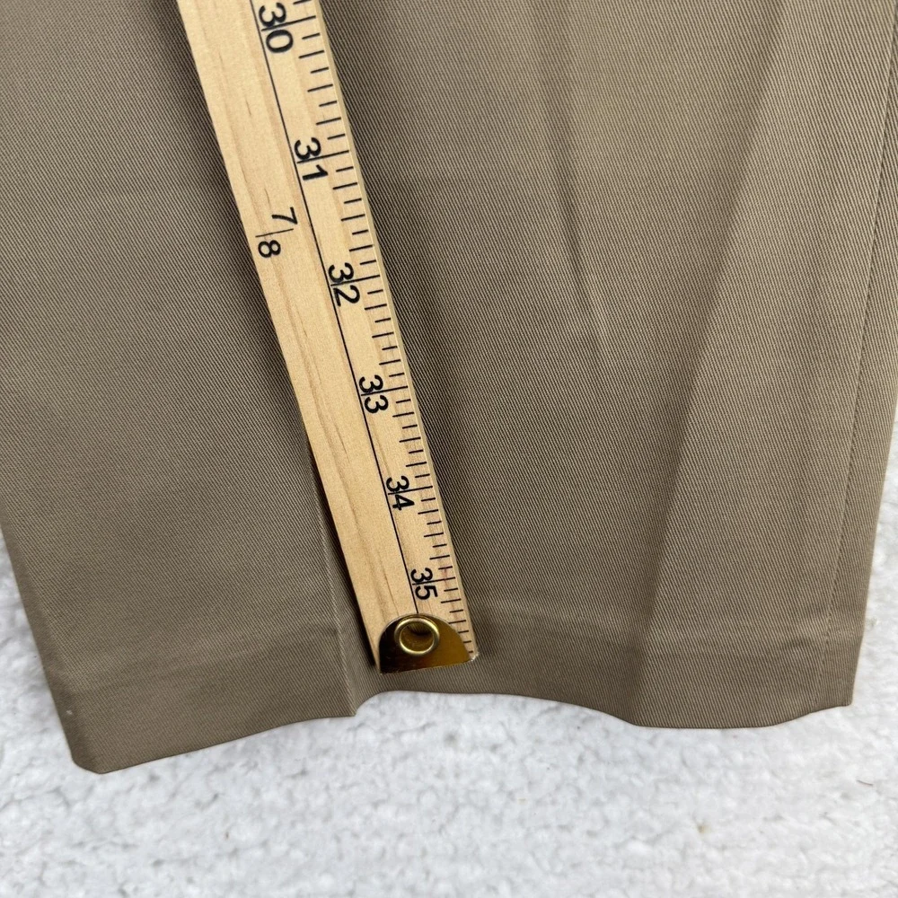 Haggar Premium No Iron Khaki Pants Mens 32x36 Beige Classic Fit Stretch Office